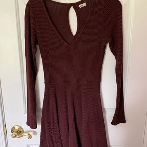 ribbed long sleeve sweater dress